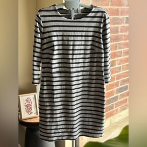 NWT Old Navy Black and Gray Striped Long Sleeve Dress